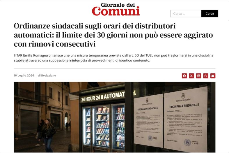 Articolo del Giornale dei Comuni - ANCI Digitale