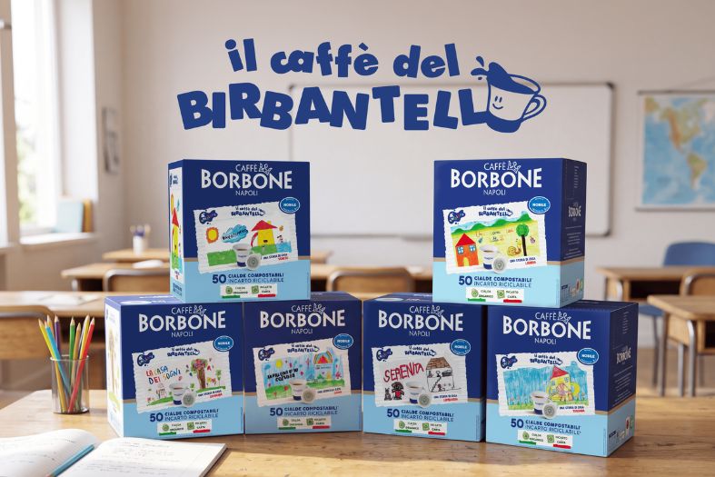 Caffè Borbone porta i disegni di sei scuole sul packaging delle cialde