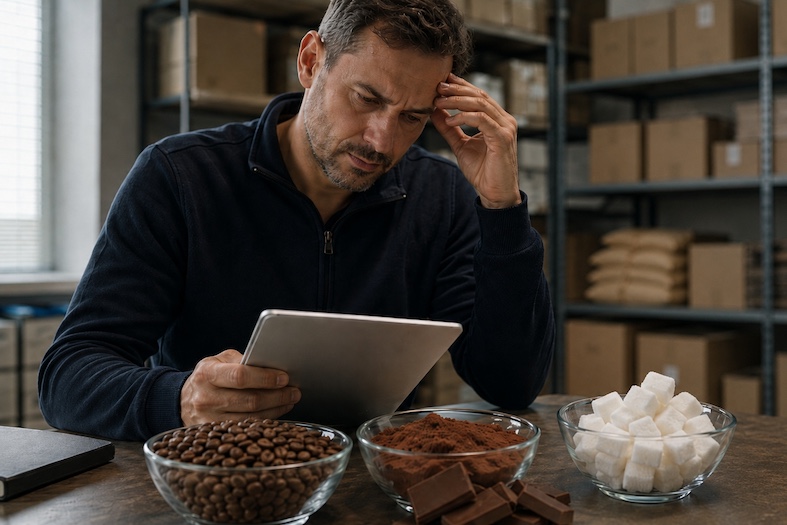 Materie prime in rialzo per il vending con caffè cacao zucchero
