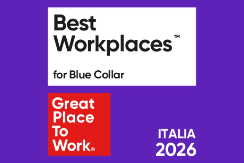 Logo Best Workplaces for Blue Collar Italia 2026, classifica che include Mondelēz Italia nella top 10.