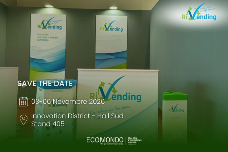 RiVending a Ecomondo 2026, dal 3 al 6 novembre a Rimini, nell’Innovation District, Hall Sud, stand 405.