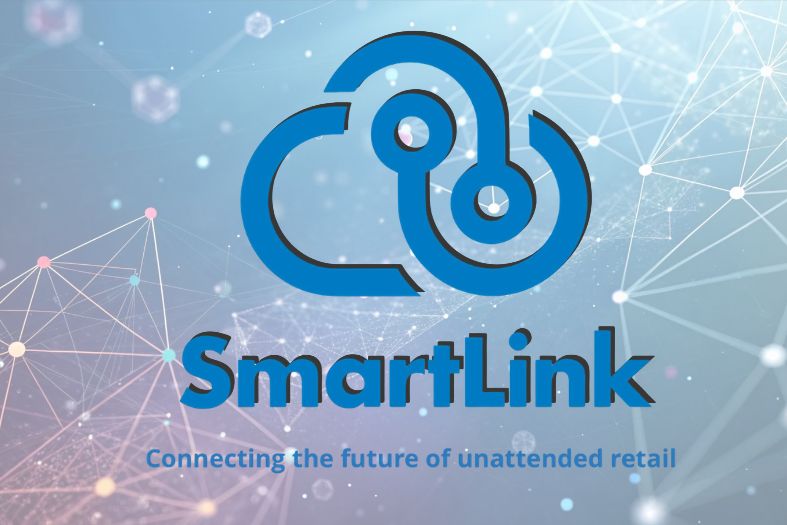 Logo EVA SmartLink su uno sfondo digitale che rappresenta le connessioni nel vending e nell’unattended retail.
