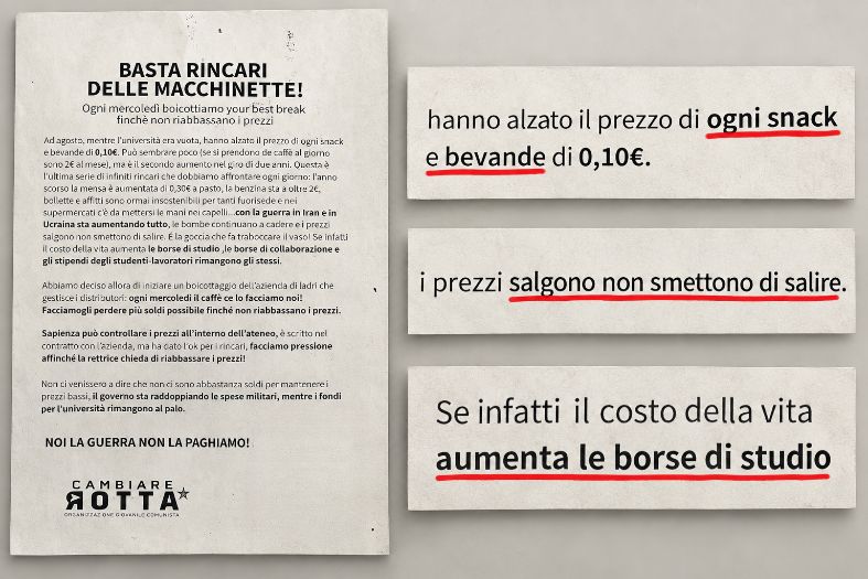 Il volantino della Sapienza